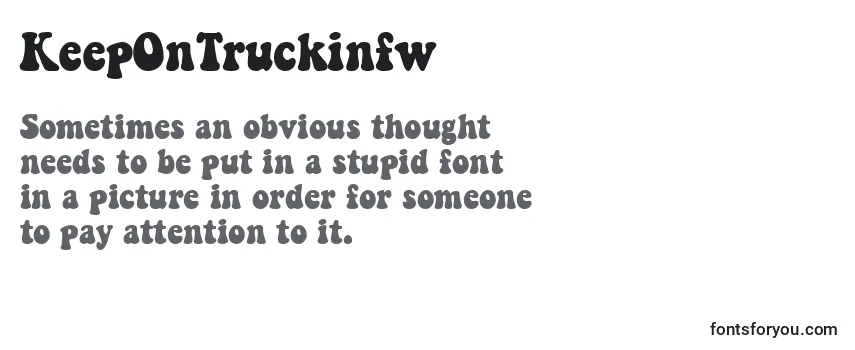 Review of the KeepOnTruckinfw Font