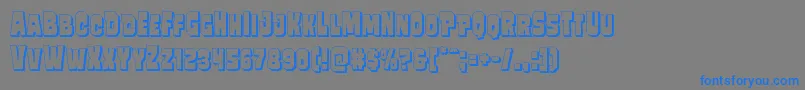 Mindlessbrute3D-Schriftart – Blaue Schriften auf grauem Hintergrund