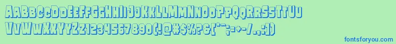 Mindlessbrute3D Font – Blue Fonts on Green Background