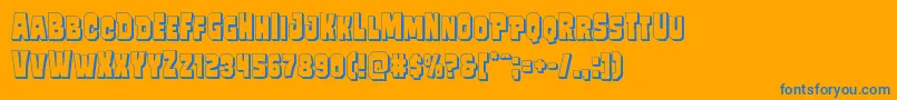 Mindlessbrute3D Font – Blue Fonts on Orange Background