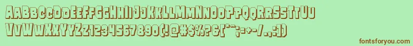 Mindlessbrute3D Font – Brown Fonts on Green Background