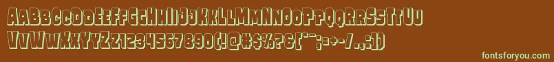 Mindlessbrute3D Font – Green Fonts on Brown Background