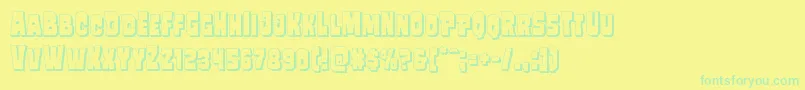 Mindlessbrute3D-fontti – vihreät fontit keltaisella taustalla