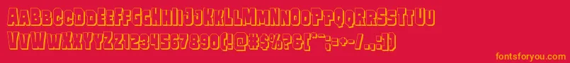 Mindlessbrute3D Font – Orange Fonts on Red Background