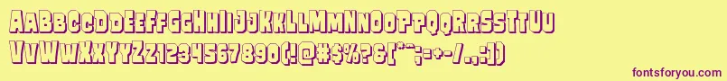 Mindlessbrute3D Font – Purple Fonts on Yellow Background