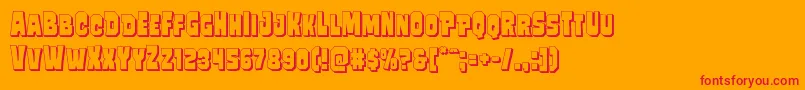 フォントMindlessbrute3D – オレンジの背景に赤い文字