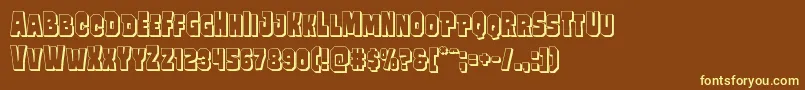 Mindlessbrute3D Font – Yellow Fonts on Brown Background