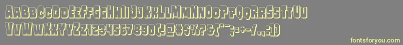 Mindlessbrute3D Font – Yellow Fonts on Gray Background