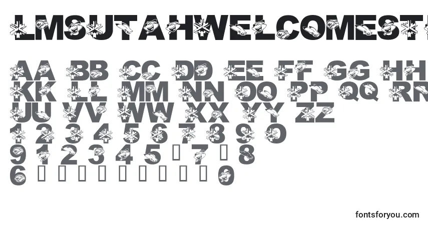Schriftart LmsUtahWelcomesTheOlympics – Alphabet, Zahlen, spezielle Symbole