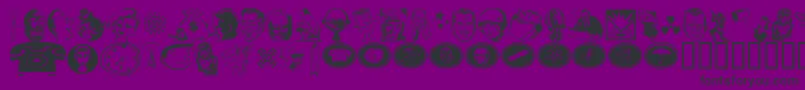 GlamoconRetrobats Font – Black Fonts on Purple Background