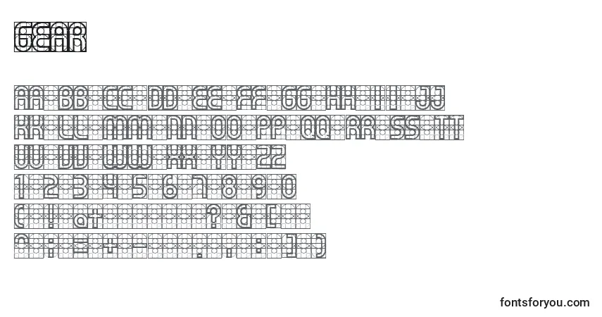 Gear Font – alphabet, numbers, special characters