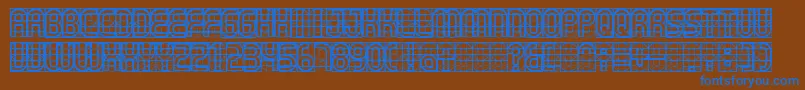 Gear Font – Blue Fonts on Brown Background