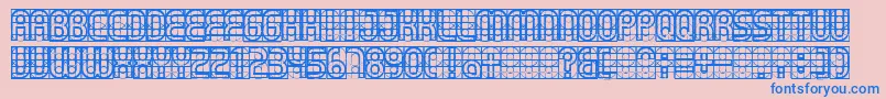 Gear Font – Blue Fonts on Pink Background