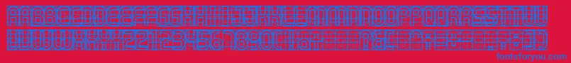 Gear Font – Blue Fonts on Red Background