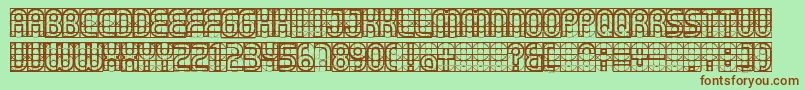 Gear Font – Brown Fonts on Green Background