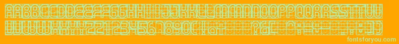 Gear Font – Green Fonts on Orange Background
