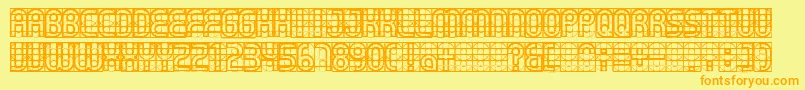 Gear Font – Orange Fonts on Yellow Background