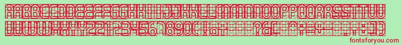 Gear Font – Red Fonts on Green Background