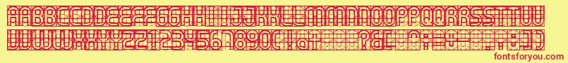 Gear Font – Red Fonts on Yellow Background