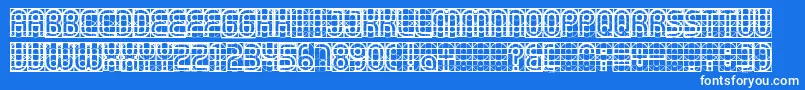 Gear Font – White Fonts on Blue Background