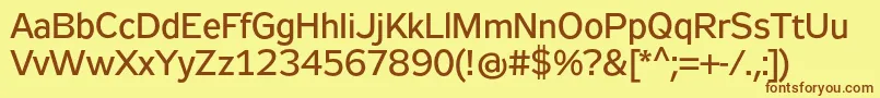 Zeppelin32 Font – Brown Fonts on Yellow Background