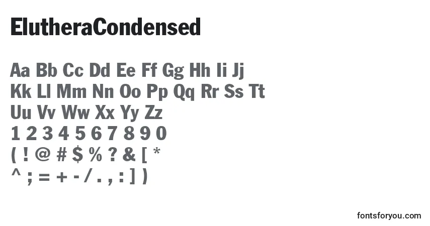 Шрифт ElutheraCondensed – алфавит, цифры, специальные символы