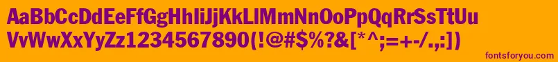ElutheraCondensed Font – Purple Fonts on Orange Background