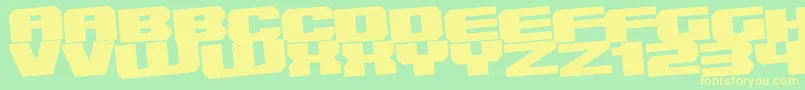 フォントInnes – 黄色の文字が緑の背景にあります