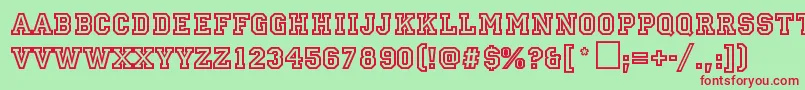 AllStarResort Font – Red Fonts on Green Background