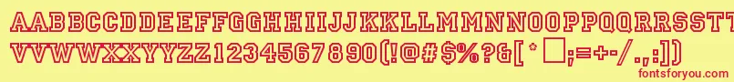 AllStarResort Font – Red Fonts on Yellow Background