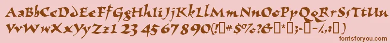 Nomadscriptssk Font – Brown Fonts on Pink Background