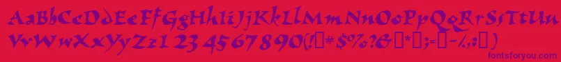 Nomadscriptssk Font – Purple Fonts on Red Background