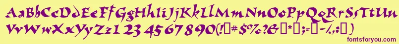 Nomadscriptssk Font – Purple Fonts on Yellow Background