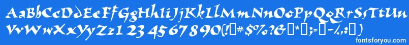 フォントNomadscriptssk – 青い背景に白い文字
