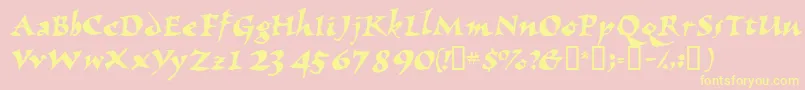 Nomadscriptssk Font – Yellow Fonts on Pink Background