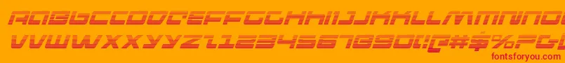 PulseRifleGradientItalic-Schriftart – Rote Schriften auf orangefarbenem Hintergrund