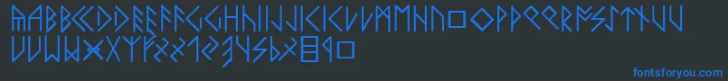 Latinloversrunes Font – Blue Fonts on Black Background