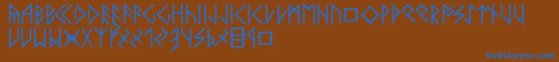 Latinloversrunes Font – Blue Fonts on Brown Background