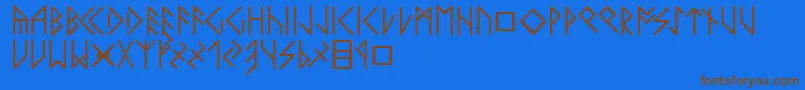 Latinloversrunes Font – Brown Fonts on Blue Background