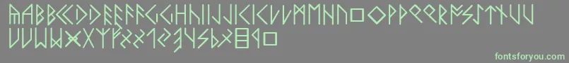 Latinloversrunes Font – Green Fonts on Gray Background