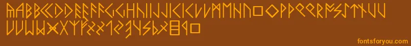 Latinloversrunes Font – Orange Fonts on Brown Background