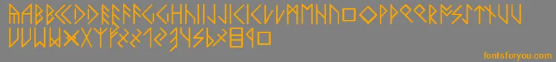 Więcej informacji o czcionce Latinloversrunes Czcionka Latinloversrunes – pomarańczowe czcionki na szarym tle
