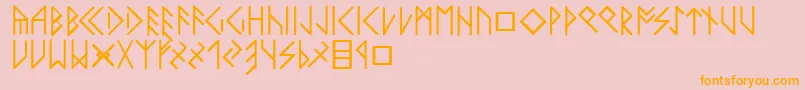 Latinloversrunes Font – Orange Fonts on Pink Background