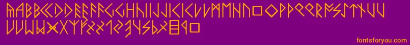 Latinloversrunes Font – Orange Fonts on Purple Background