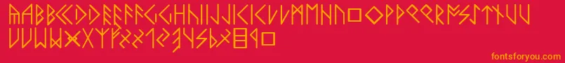 fuente Latinloversrunes – Fuentes Naranjas Sobre Fondo Rojo