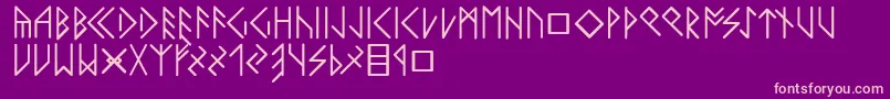 Latinloversrunes Font – Pink Fonts on Purple Background