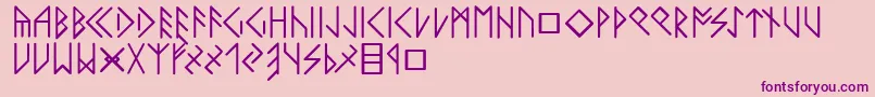Latinloversrunes Font – Purple Fonts on Pink Background