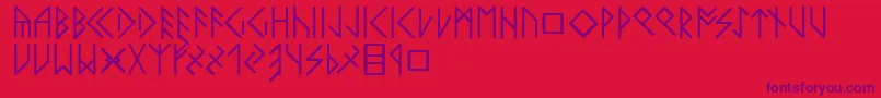 Latinloversrunes Font – Purple Fonts on Red Background