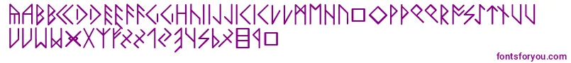 Latinloversrunes-fontti – violetit fontit valkoisella taustalla
