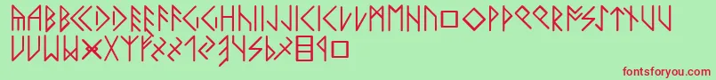 Latinloversrunes Font – Red Fonts on Green Background